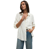 Z Supply 02. WOMENS APPAREL - WOMENS LS SHIRTS - WOMENS LS CASUAL Women's Alfie Button Up Shirt WHT WHITE