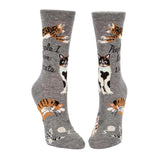 Blue Q 06. SOCKS - WOMENS SOCKS - WOMENS SOCKS GIFT Women's People I Love: Cats Crew Socks
