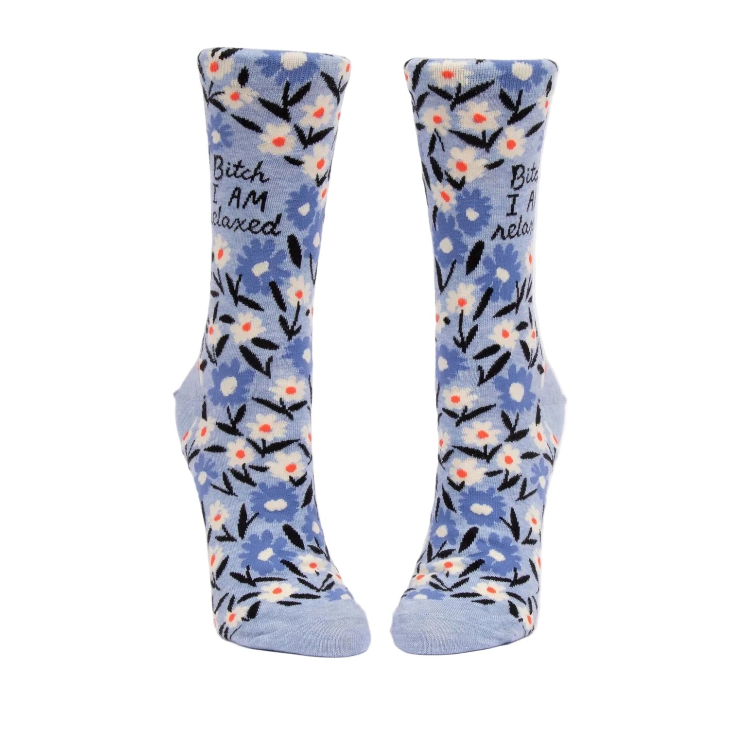 Blue Q 06. SOCKS - WOMENS SOCKS - WOMENS SOCKS GIFT Women's Bitch I Am Relaxed Crew Socks