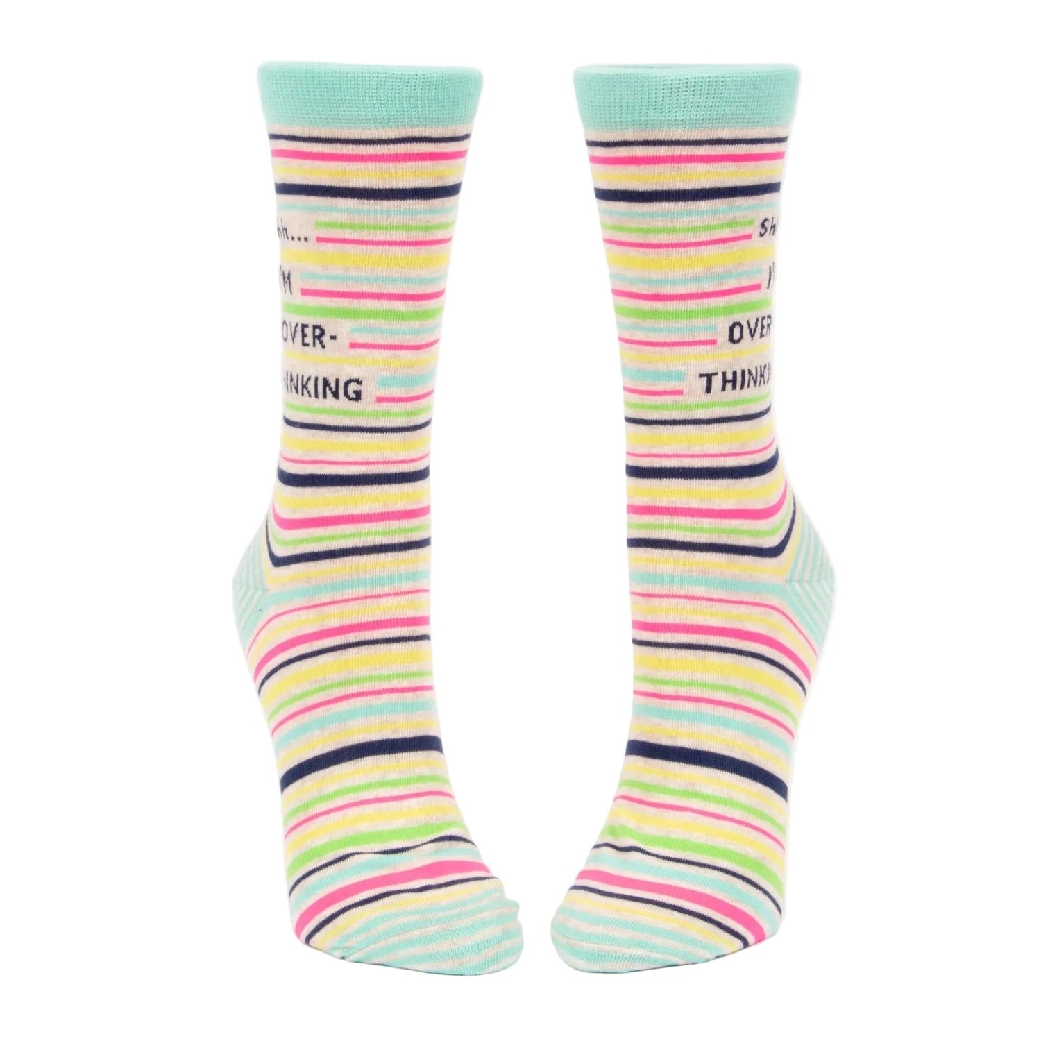 Blue Q 06. SOCKS - WOMENS SOCKS - WOMENS SOCKS GIFT Women's Shhh..I'm Overthinking Crew Socks