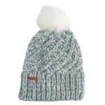 Coal Headwear 11. HATS - HATS WINTER - HATS WINTER Women's The Maizy Knit Faux Fur Pom Beanie SHALE BLUE SPECKLE