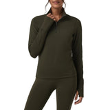 Vuori 02. WOMENS APPAREL - WOMENS HOODIES|SWEATERS - WOMENS PO Q ZIP Women's Chilled Out Half Zip OLV OLIVE