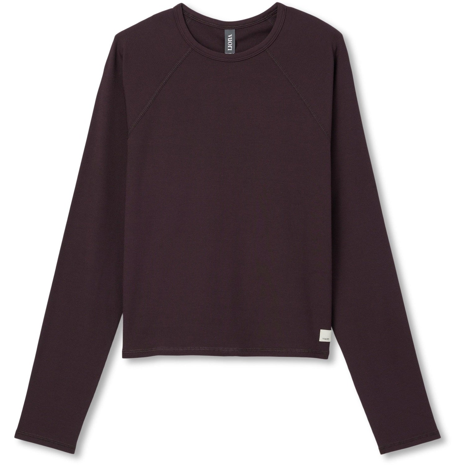 Vuori 02. WOMENS APPAREL - WOMENS LS SHIRTS - WOMENS LS CASUAL Women's Long Sleeve Pose Crew RSN RAISIN