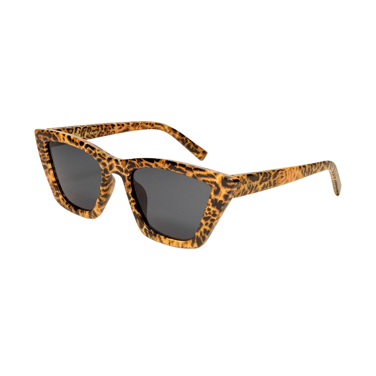 Z Supply 07. EYEWEAR - SUNGLASSES - SUNGLASSES Women's Villa Polarized Sunglasses LEY LEOPARD - GREY POLARIZED OS