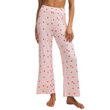 Z Supply 02. WOMENS APPAREL - WOMENS PANTS - WOMENS PANTS LOUNGE Women's Luxe Heart Pant PIM PINK MARSHMALLOW