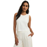 Z Supply 02. WOMENS APPAREL - WOMENS SS SHIRTS - WOMENS TANK CASUAL Women's Sloane Linen Top WHT WHITE