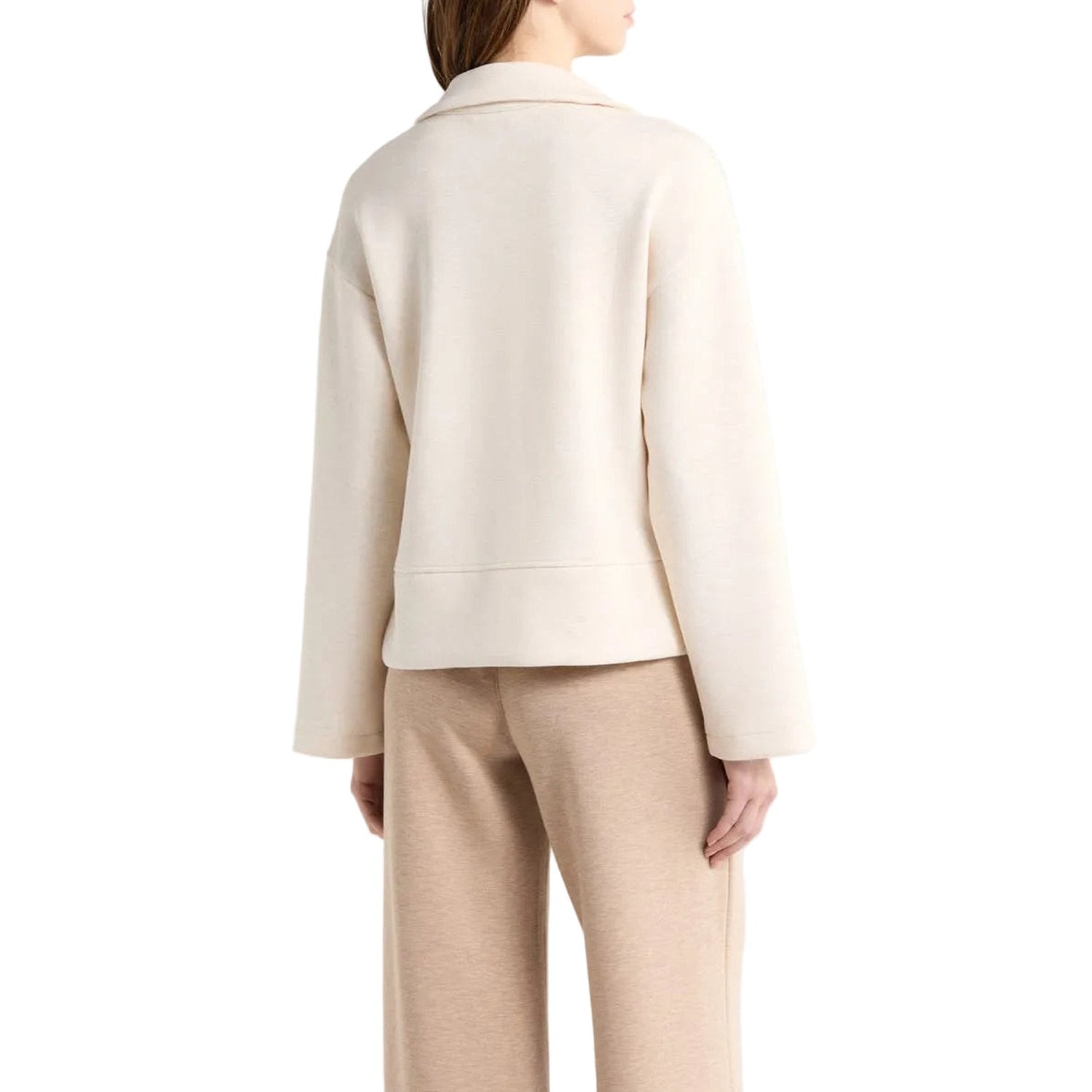 SPANX 02. WOMENS APPAREL - WOMENS LS SHIRTS - WOMENS LS CASUAL Women's AirEssentials Polo Sweatshirt OATMEAL HEATHER