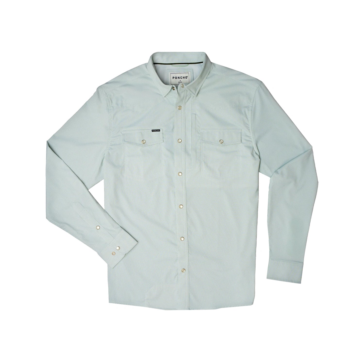 Poncho Outdoors 01. MENS APPAREL - MENS LS SHIRTS - MENS LS BUTTON UP Men's Western Pearl Snap Shirt Long Sleeve THE ALPINE | TURF GREEN MICROCHECK