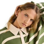 Rhythm 02. WOMENS APPAREL - WOMENS HOODIES|SWEATERS - WOMENS PO SWEATERS Women's Rugby Polo Knit Sweater OLIVE