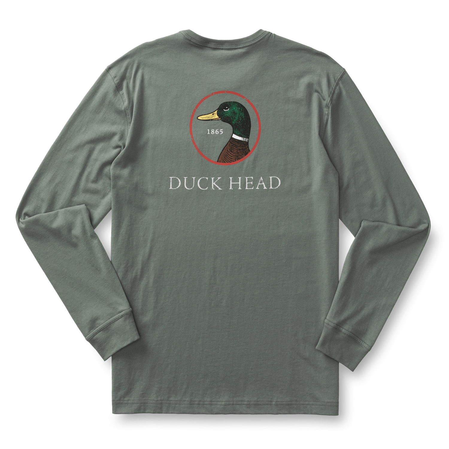 Duck Head 01. MENS APPAREL - MENS T-SHIRTS - MENS T-SHIRT SS Men's Duck Head Logo Long Sleeve T-Shirt 029 SEDONA SAGE