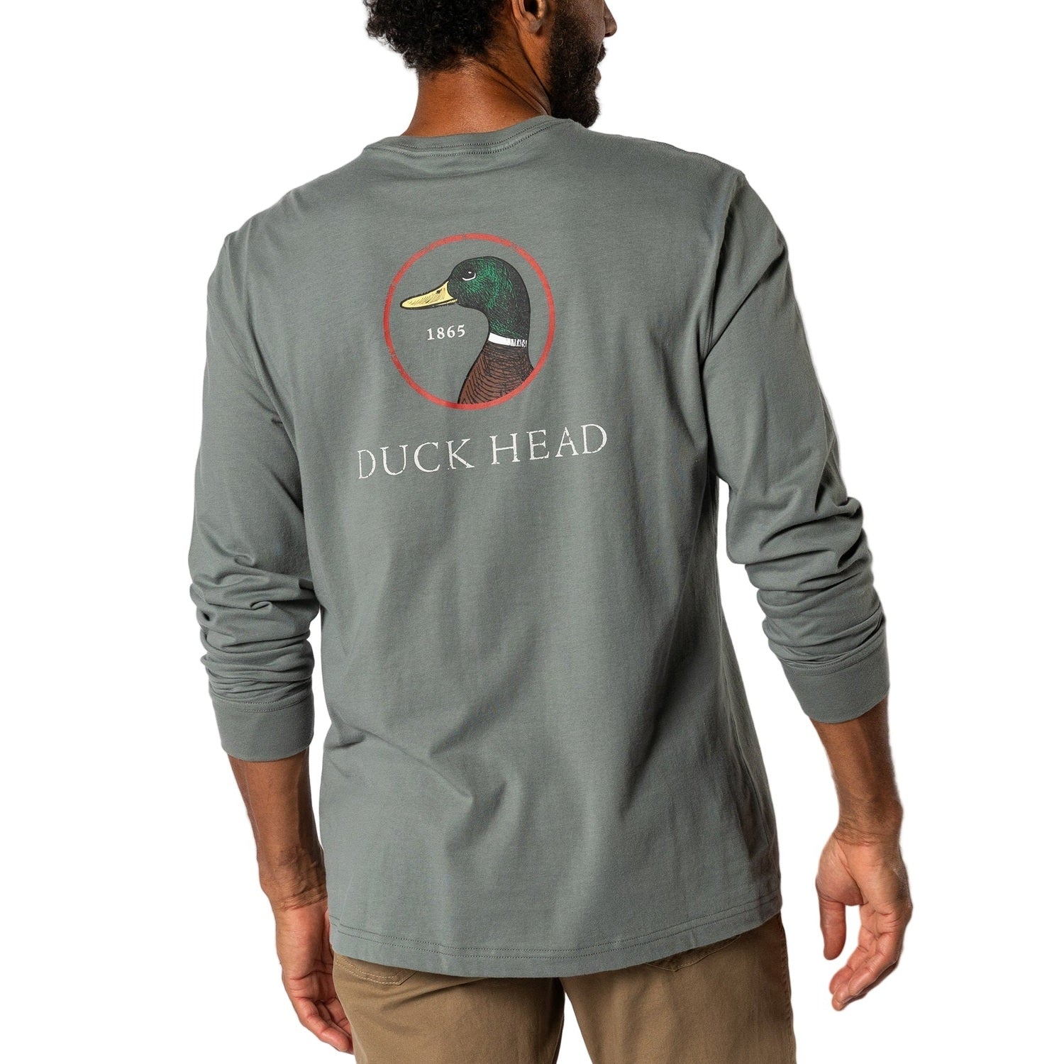 Duck Head 01. MENS APPAREL - MENS T-SHIRTS - MENS T-SHIRT SS Men's Duck Head Logo Long Sleeve T-Shirt 029 SEDONA SAGE
