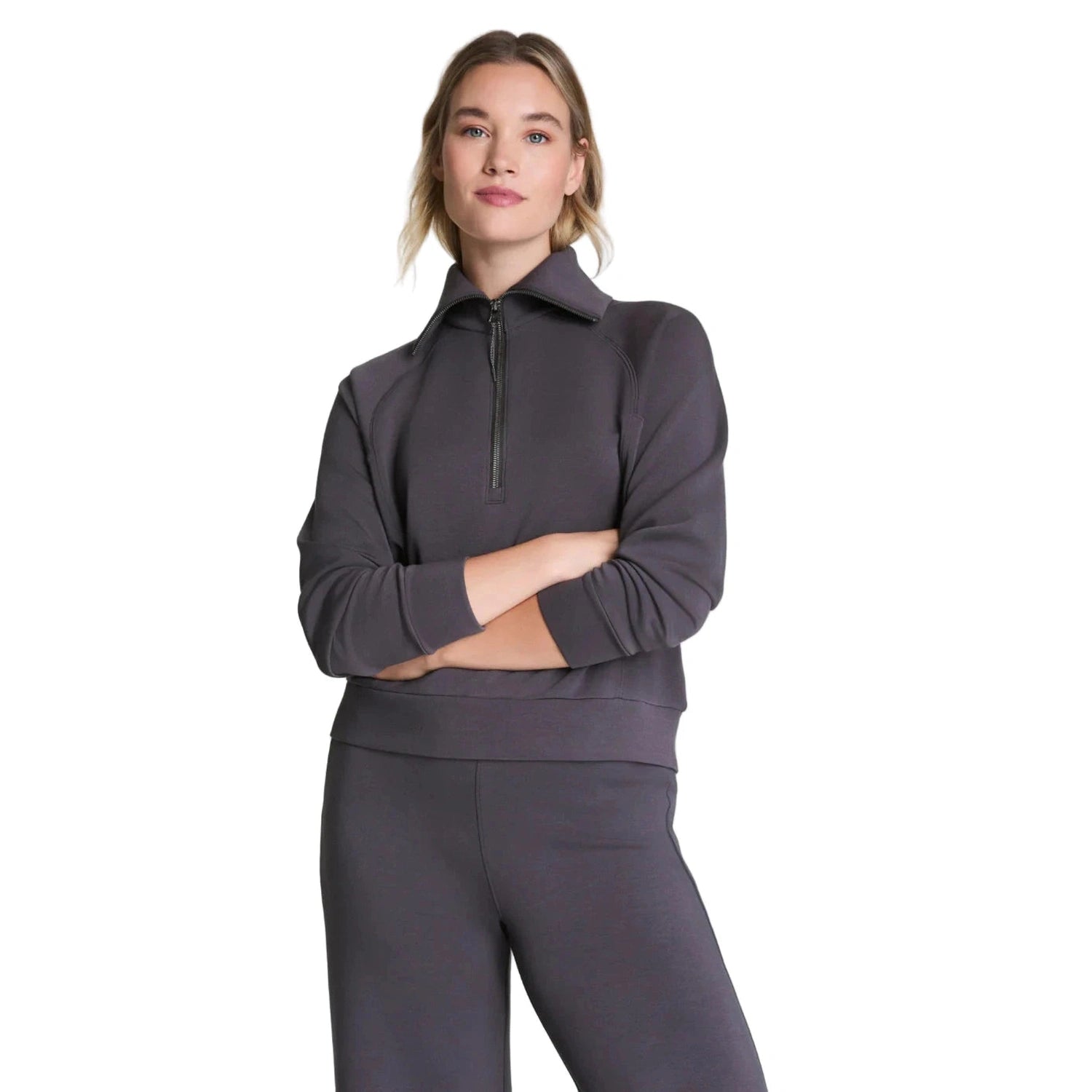 SPANX 02. WOMENS APPAREL - WOMENS HOODIES|SWEATERS - WOMENS PO Q ZIP Women's AirEssentials Half Zip STORM