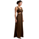 Women's Maxi Around The World Front Twist Dress
