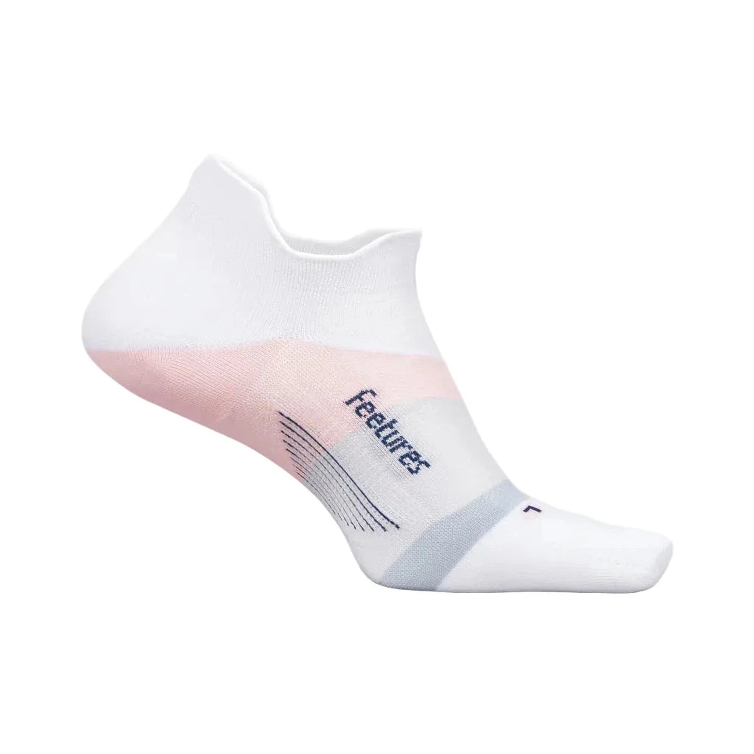 Feetures 06. SOCKS - MENS SOCKS - MENS SOCKS LOW Elite Ultra Light Tab WHITE ROSE