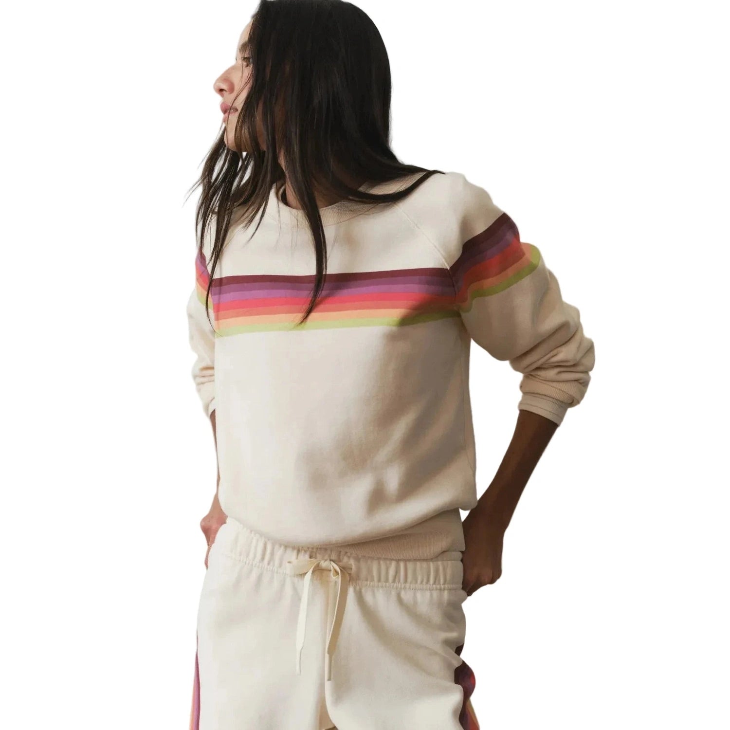 Marine Layer 02. WOMENS APPAREL - WOMENS LS SHIRTS - WOMENS LS LOUNGE Women's Cloud 9 Fleece Anytime Sweatshirt ANT WHITE