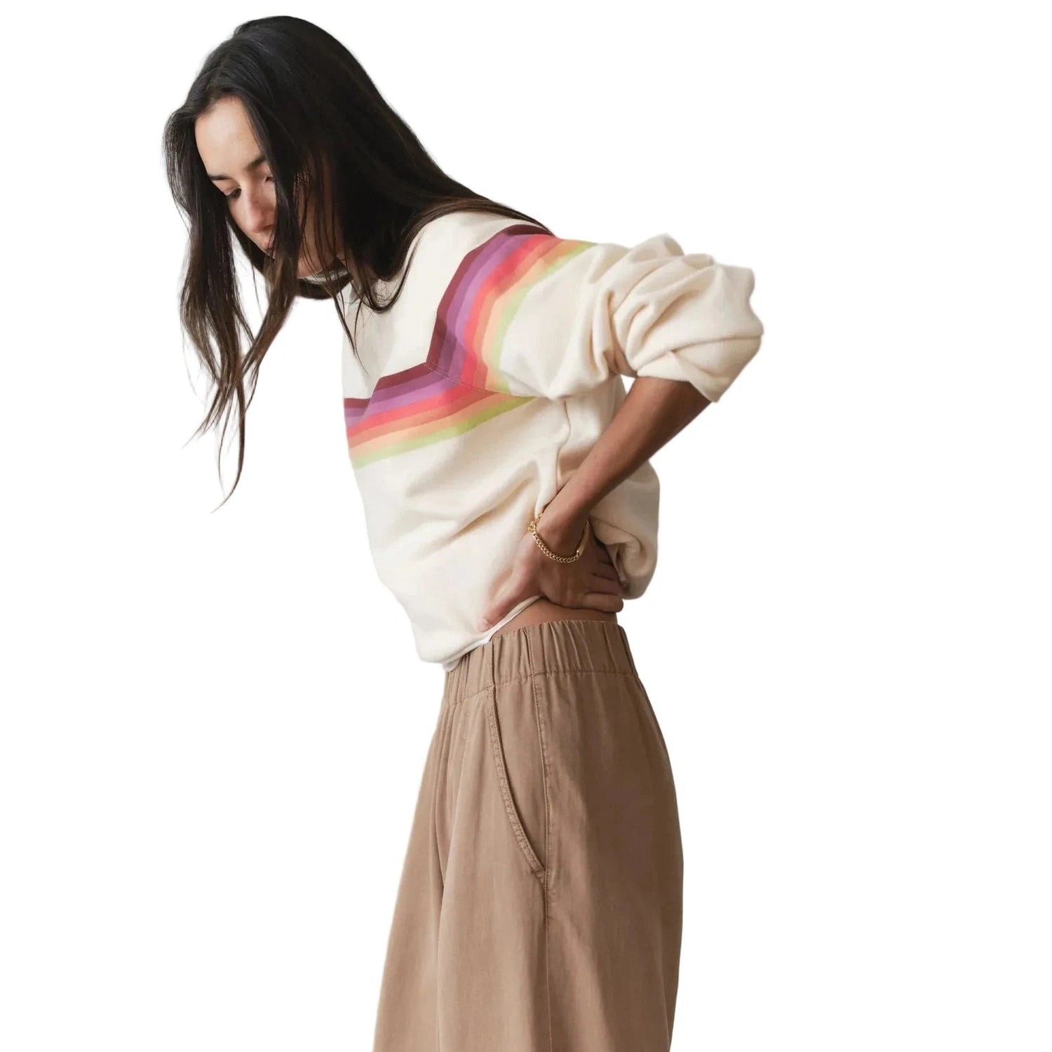 Marine Layer 02. WOMENS APPAREL - WOMENS LS SHIRTS - WOMENS LS LOUNGE Women's Cloud 9 Fleece Anytime Sweatshirt ANT WHITE