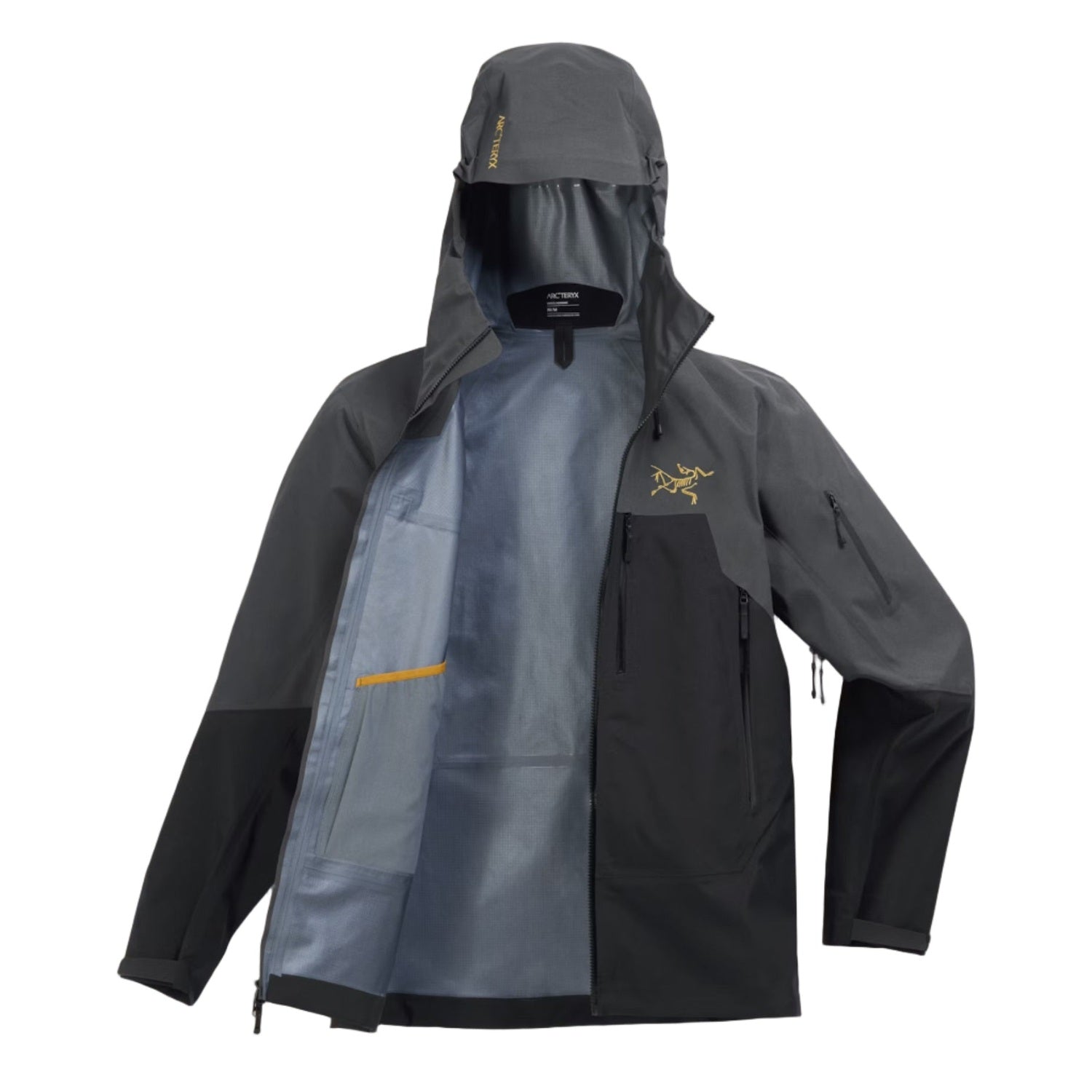 Arc'teryx 01. MENS APPAREL - MENS SKI - MENS SKI JACKETS Men's Rush Jacket GRAPHITE | BLK | YUKON