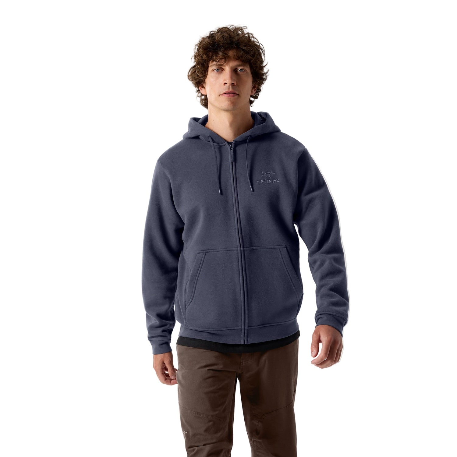 Arc'teryx 01. MENS APPAREL - MENS JACKETS - MENS JACKETS FLEECE Men's Emblem Fleece Full Zip Hoody BLACK SAPPHIRE