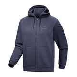 Arc'teryx 01. MENS APPAREL - MENS JACKETS - MENS JACKETS FLEECE Men's Emblem Fleece Full Zip Hoody BLACK SAPPHIRE