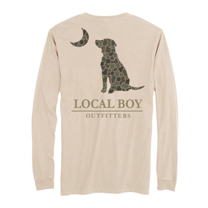 Men’s Brush Camo Dog & Moon Long Sleeve Tee Local Boy
