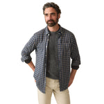 Faherty 01. MENS APPAREL - MENS LS SHIRTS - MENS LS BUTTON UP Men's Coastline Knit Shirt CYT CLAY TWILIGHT PLAID