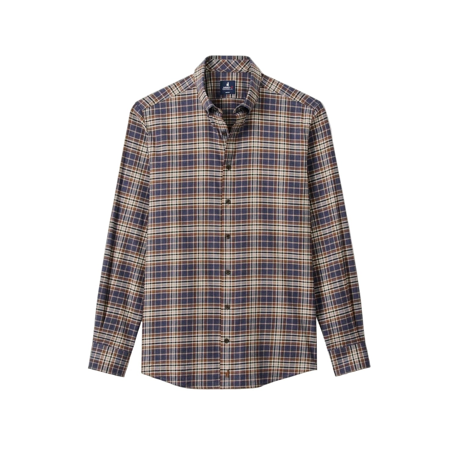 johnnie-O 01. MENS APPAREL - MENS LS SHIRTS - MENS LS BUTTON UP Men's Performance Flannel Button Down Shirt - Kamper CHARCOAL