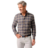 johnnie-O 01. MENS APPAREL - MENS LS SHIRTS - MENS LS BUTTON UP Men's Performance Flannel Button Down Shirt - Kamper CHARCOAL