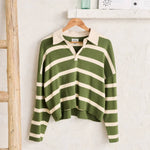 Rhythm 02. WOMENS APPAREL - WOMENS HOODIES|SWEATERS - WOMENS PO SWEATERS Women's Rugby Polo Knit Sweater OLIVE