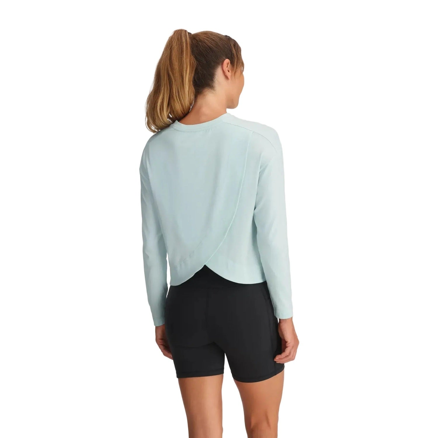 Free Fly Apparel 02. WOMENS APPAREL - WOMENS LS SHIRTS - WOMENS LS CASUAL Women's Bamboo Shade Crossover Long Sleeve TROPIC SEA