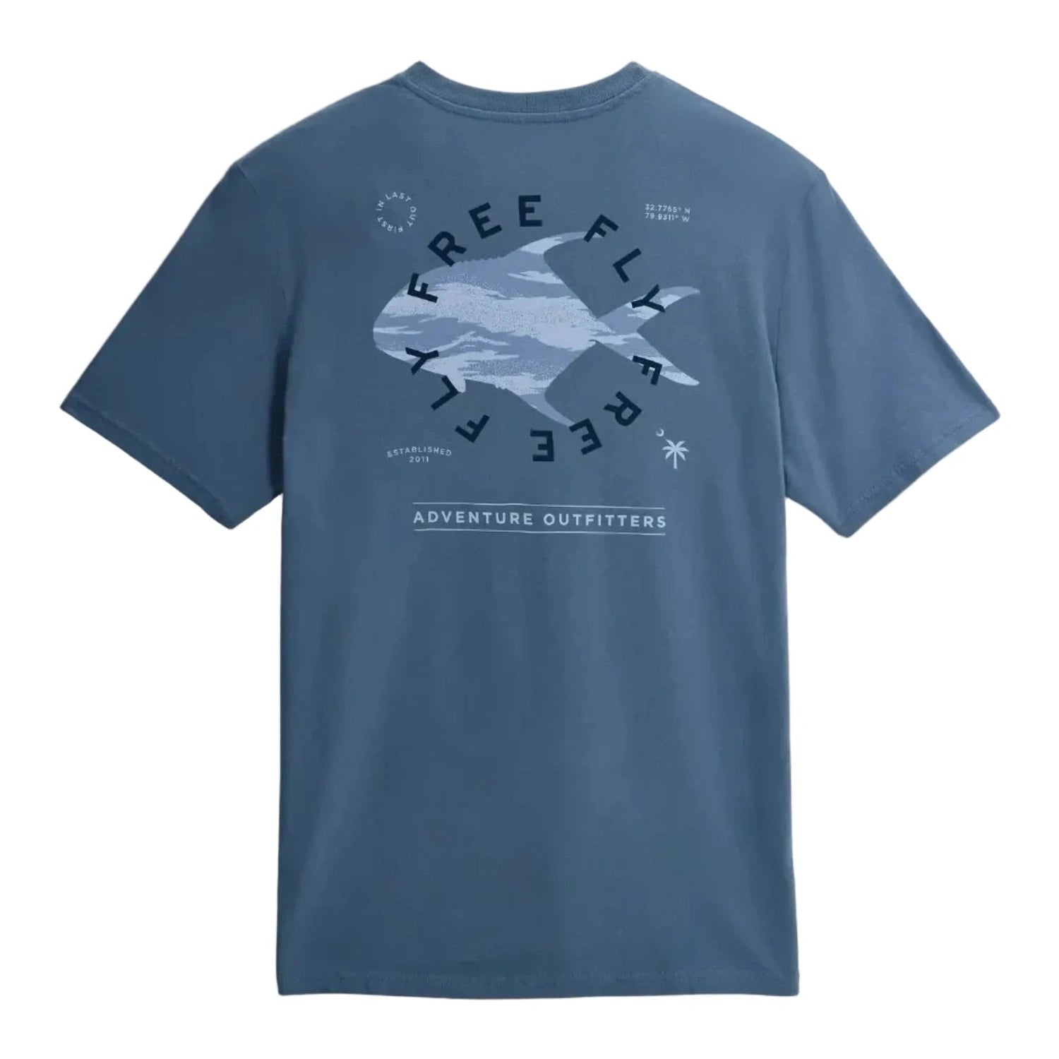 Free Fly Apparel 01. MENS APPAREL - MENS T-SHIRTS - MENS T-SHIRT SS Men's Target Species Pocket Tee PACIFIC BLUE