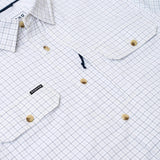 Poncho Outdoors 01. MENS APPAREL - MENS SS SHIRTS - MENS SS BUTTON UP Men's Original Short Sleeve THE CATTLEMAN|DOUBLE BLUE CHECK | REGULAR: