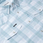 Poncho Outdoors 01. MENS APPAREL - MENS LS SHIRTS - MENS LS BUTTON UP Men's Western Pearl Snap Shirt Long Sleeve THE BILLINGS|BABY BLUE AND WHITE PLAID | SLIM
