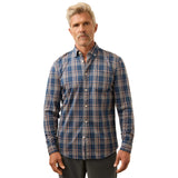 Faherty 01. MENS APPAREL - MENS LS SHIRTS - MENS LS BUTTON UP Men's Coastline Knit Shirt CYT CLAY TWILIGHT PLAID