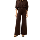 Faherty 02. WOMENS APPAREL - WOMENS PANTS - WOMENS PANTS CASUAL Women's Saturday Denim Wide Leg CHB CHOCOLATE BROWN