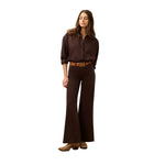 Faherty 02. WOMENS APPAREL - WOMENS PANTS - WOMENS PANTS CASUAL Women's Saturday Denim Wide Leg CHB CHOCOLATE BROWN