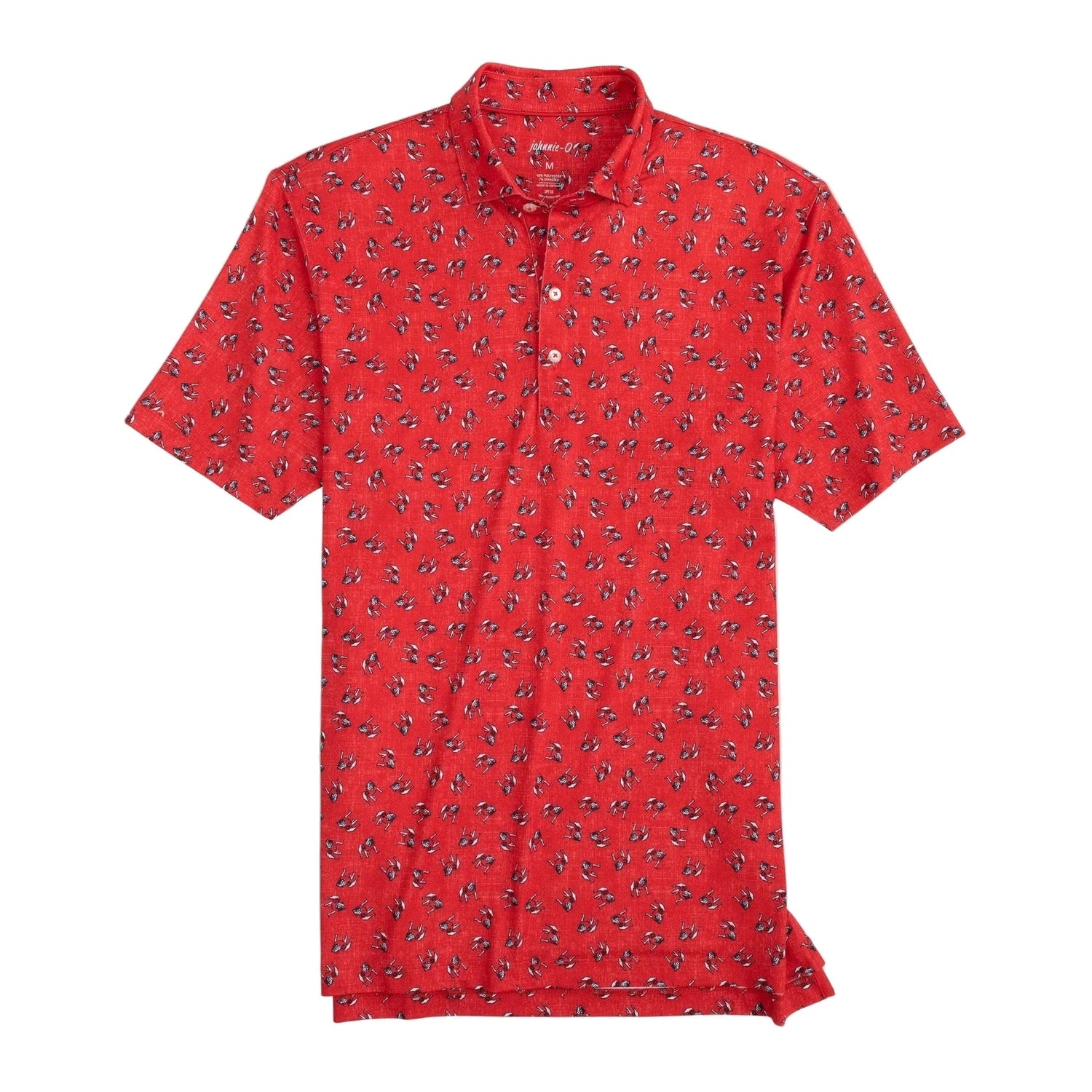 johnnie-O 01. MENS APPAREL - MENS SS SHIRTS - MENS SS POLO Men's Georgia Stadium Exeter Printed Jersey Performance Polo RED 1