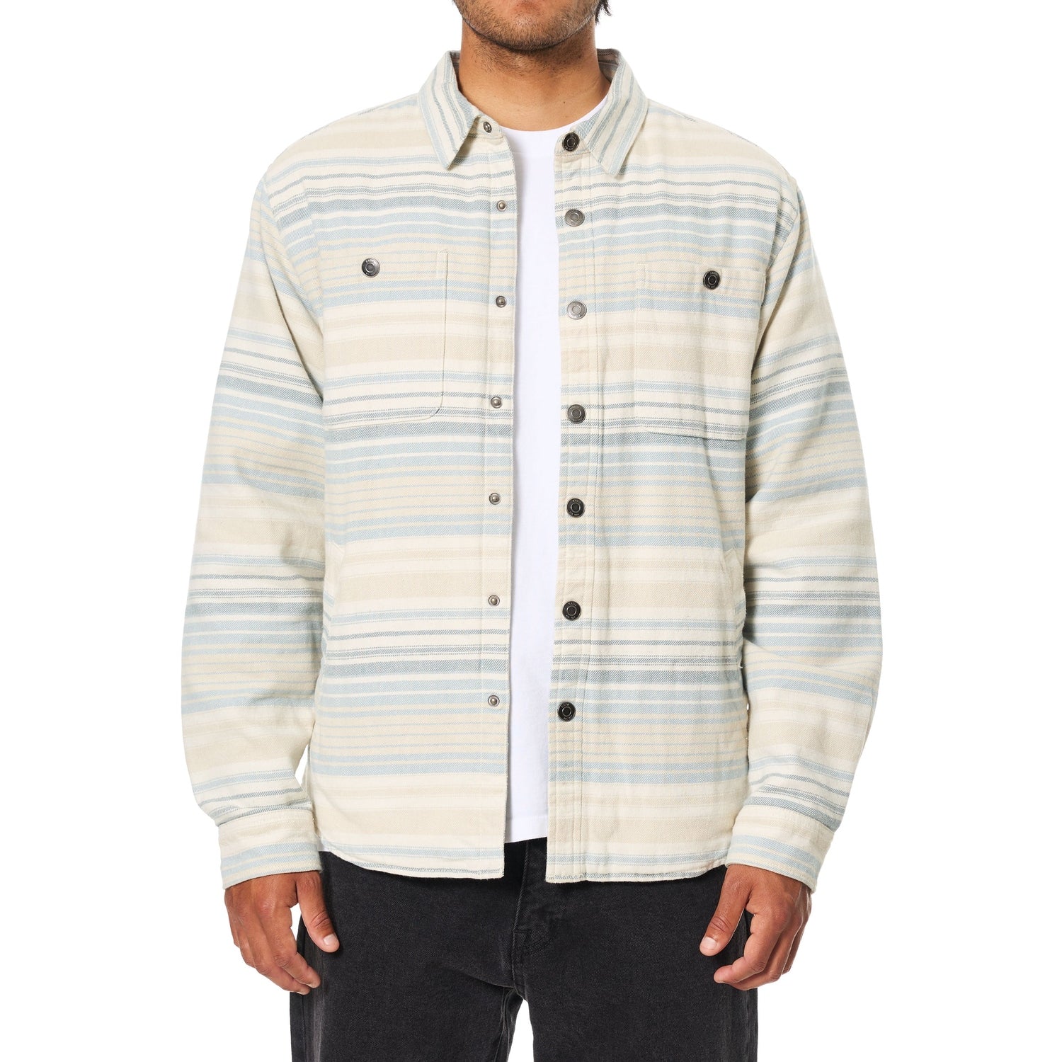 Katin 01. MENS APPAREL - MENS JACKETS - MENS JACKETS CASUAL Men's Harold Stripe Jacket DUBL DUSTY BLUE