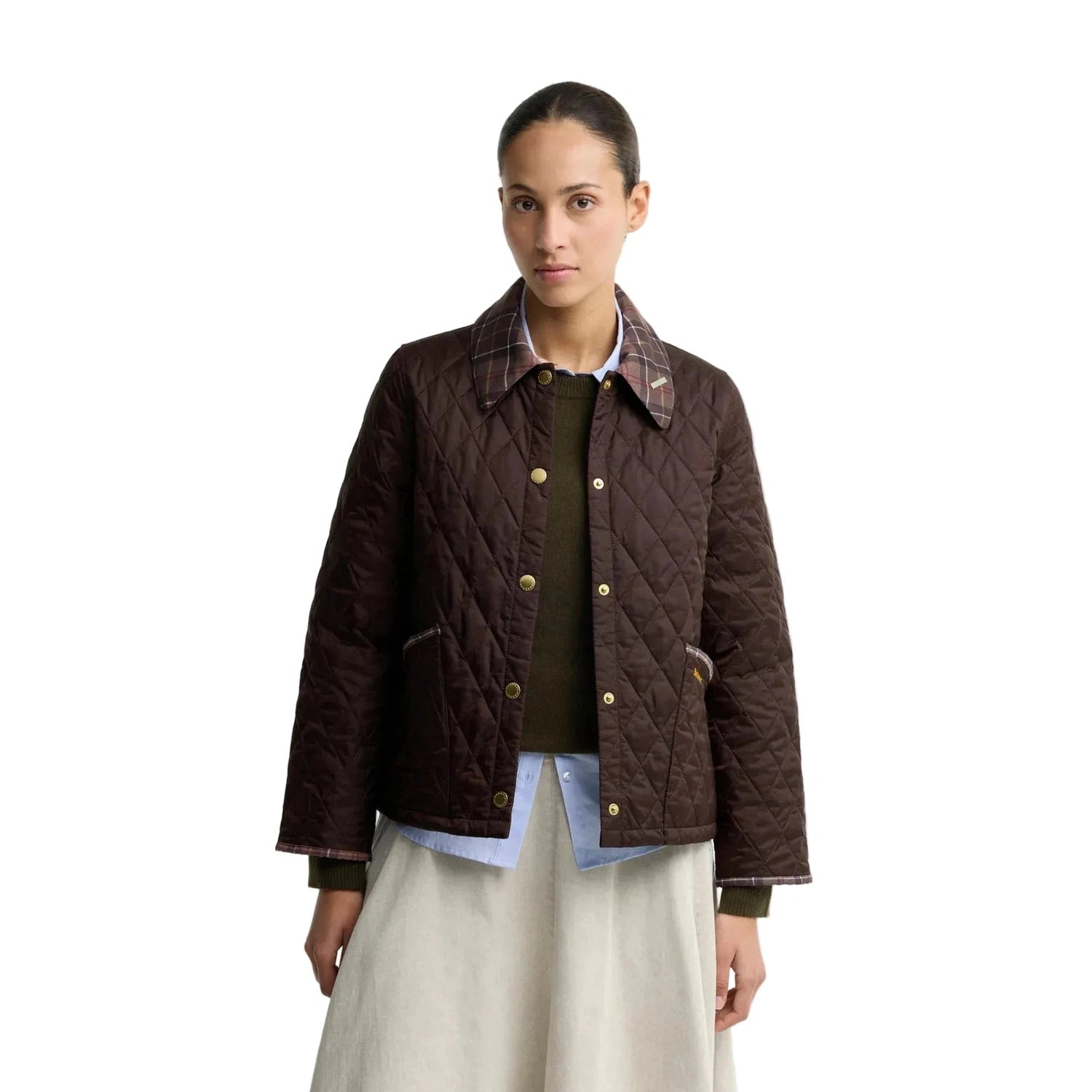 Women’s Icons Tartan Collar Cropped Liddesdale Quilted