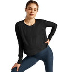 Beyond Yoga 02. WOMENS APPAREL - WOMENS LS SHIRTS - WOMENS LS CASUAL Women's Featherweight Daydreamer Pullover DARKEST NIGHT