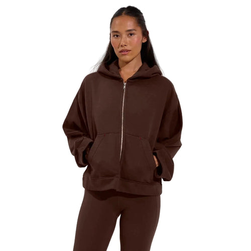 Women’s Beach Side Hoodie Left on Friday - COLD BREW-BROWN