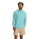 Free Fly Apparel 01. MENS APPAREL - MENS LS SHIRTS - MENS LS HOODY Men's Elevate Lightweight Hoodie BAHAMA BLUE