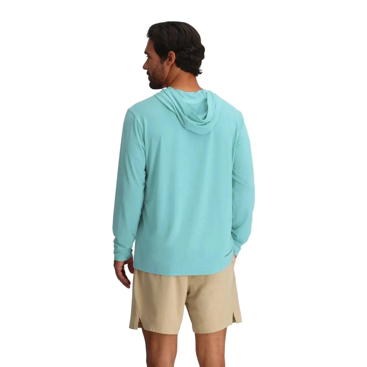 Free Fly Apparel 01. MENS APPAREL - MENS LS SHIRTS - MENS LS HOODY Men's Elevate Lightweight Hoodie BAHAMA BLUE