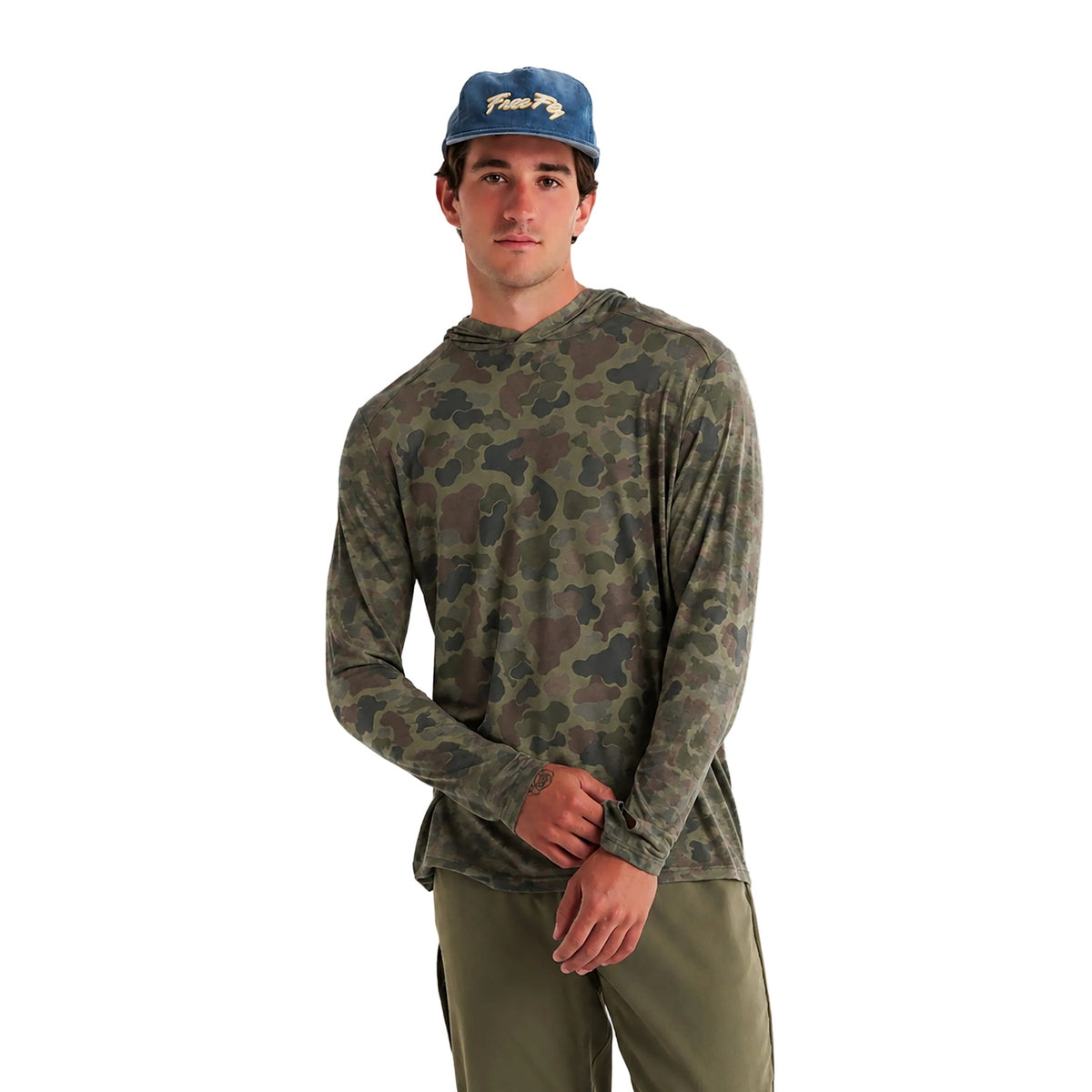 Men’s Bamboo Shade Hoody Free Fly Apparel - VINTAGE CAMO