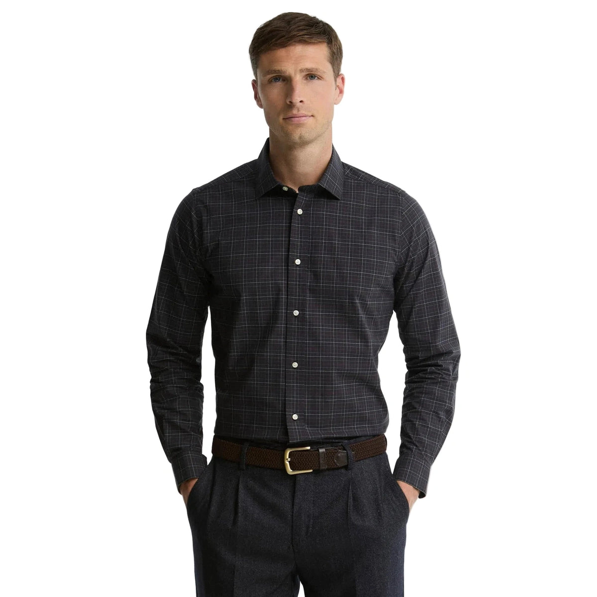Men’s Ashfield Tailored Tattersall Shirt Barbour - NAVY
