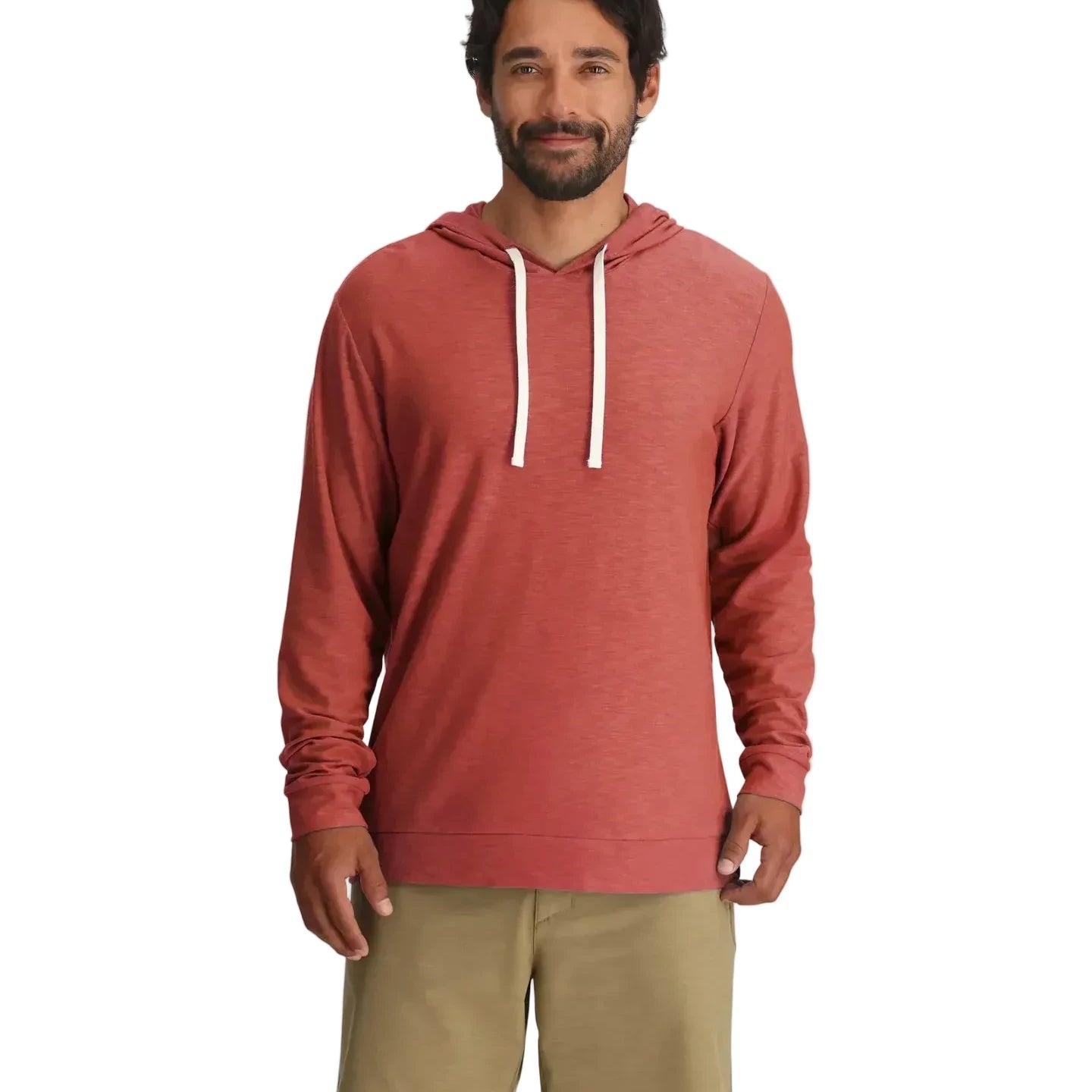 Free Fly Apparel 01. MENS APPAREL - MENS LS SHIRTS - MENS LS HOODY Men's Bamboo Slub Hoodie II RED CLAY