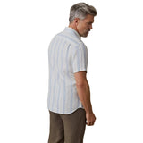 Faherty 01. MENS APPAREL - MENS SS SHIRTS - MENS SS BUTTON UP Men's Short-Sleeve Palma Linen Shirt IAL ISLAND BLUE STRIPE