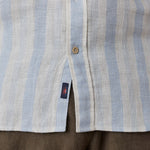 Faherty 01. MENS APPAREL - MENS SS SHIRTS - MENS SS BUTTON UP Men's Short-Sleeve Palma Linen Shirt IAL ISLAND BLUE STRIPE