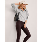 Beyond Yoga 02. WOMENS APPAREL - WOMENS HOODIES|SWEATERS - WOMENS PO SWEATERS Women's Luxefleece Collared Sweatshirt LIGHT HEATHER GRAY