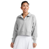 Beyond Yoga 02. WOMENS APPAREL - WOMENS HOODIES|SWEATERS - WOMENS PO SWEATERS Women's Luxefleece Collared Sweatshirt LIGHT HEATHER GRAY