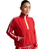 Beyond Yoga 02. WOMENS APPAREL - WOMENS HOODIES|SWEATERS - WOMENS PO Q ZIP Women's Stretch Woven Course Contrast Half Zip Pullover CHILI RED